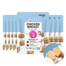 더독 오븐애 촉촉한 강아지 건강 소프트 간식 80g, 닭가슴살 + 야채 혼합맛, 8개