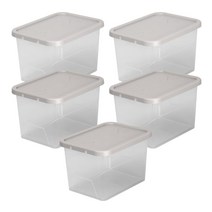 엔플라스틱 미니 컨테이너 박스형, 혼합 색상, 5개