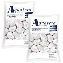 아쿠아테라 수족관 플로워링 백자갈 30mm 5kg, 혼합색상, 2개