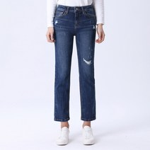 베이직하우스 여성용 워싱스트레이트핏 뒷밴딩 데님팬츠 HTDP2207