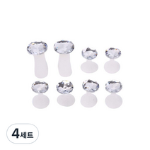 고급 실리콘 토우 세퍼레이터 3 x 2 cm 2p + 2.2 x 2 cm 6p 세트, 크리스탈, 4세트