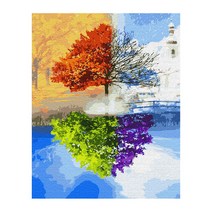 플레이어바웃 DIY 명화 그리기 세트 40 x 50 cm, 사계 나무