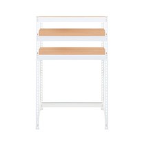 스피드랙 V2 세탁기 선반 3단 900 x 400 x 1500 mm, 프레임(화이트) + 보드(우드)