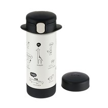 릿첼 2way 스테인리스 빨대컵 240ml, 블랙, 1개