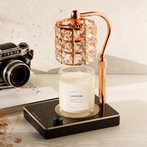 캔들백화점 불빛높이조절 루시드 캔들워머 로즈골드블랙+소이캔들 280g세트, 라벤더