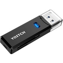 [sd메모리리더기] 요이치 USB 3.0 SD카드 리더기, YG-CR300, 블랙