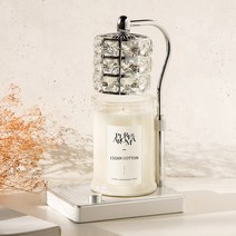 캔들백화점 불빛높이조절 루시드 캔들워머 + 소이캔들 750g세트 클린코튼, 실버화이트