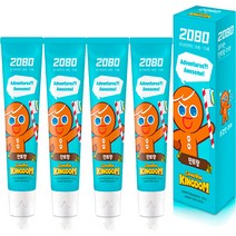2080 쿠키런 주니어 민트향 치약, 100g, 4개