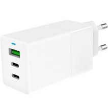 만듦 65W GaN 3포트 초고속 멀티 충전기, 화이트, 1개