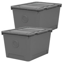 올리빙 도트 리빙박스 120L, 크림그레이, 2개