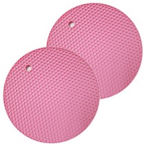블럭마트 실리콘 냄비받침, 핑크, 2개
