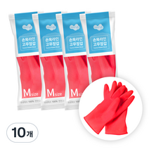 러버랩 손목라인 고무장갑 중(M), 체리핑크, 10개