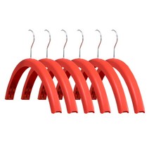 안이스 둥근 반원 집게 옷걸이, 6개, 레드