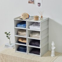 씨밀렉스 닛띵 슬라이드 정리함 오픈형 대 8p + 상판 2p 세트, 그레이, 1세트