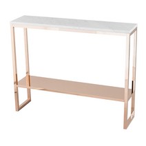 뷰티풀스페이스 대리석 비앙코 카라라 콘솔 화장대 선반형 CS-05 1000 x 250 x 800 mm, 로즈골드