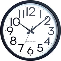 [모던시계] 아트캄보 무소음 대형 벽시계 35.3cm KW712, 블랙