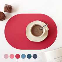 에이드엘 슬림 실리콘 테이블매트 캡슐 2p, 가로 386mm x 세로 262mm x 두께 1.8mm, 코랄레드