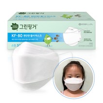 그린핑거 편안한 KF80 황사 마스크 소형, 30개입, 1개, 화이트