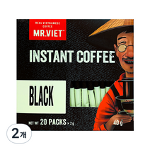 MR.VIET 블랙 원두커피믹스, 40g, 2개, 1개입