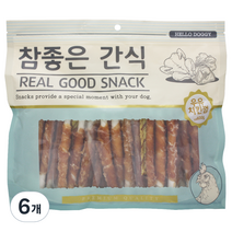 참좋은간식 헬로도기 강아지 간식 600g, 우유치킨껌, 6개