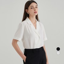 ELLE PARIS 여성용 브이넥 찰랑 반팔 셔츠 블라우스