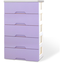 보노하우스 뉴 모던플러스 우드형상판 5단 서랍장, 바이올렛