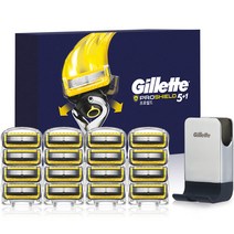 질레트 프로쉴드 옐로우 면도날16입 + 면도기거치대, 면도날 16p + 거치대 1p, 1세트