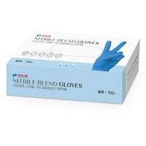 키친아트 니트릴 PVC 다목적용 합성장갑 블루 L, 1개, 100개입
