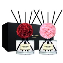 시즈넬 블랙라벨 선물세트 디퓨저 200ml x2 카네이션 레드+핑크, 오렌지
