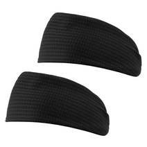 탐사 스포츠 냉감 퀵드라이 퍼포먼스 헤어밴드 2pcs, 블랙