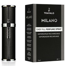 트라발로 밀라노 펌핑식 충전 휴대용 향수공병 5ml, 1개, 블랙