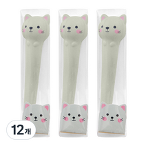 투영 말랑말랑 스퀴시 중성펜, 그레이캣, 12개