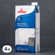 앵커 엑스트라 휘핑크림, 1L, 4개