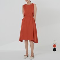 아피나르 코튼 민소매 플레어 원피스