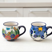 파뷔에 슐레지엔 블루리본 머그 2종 세트, 혼합색상, 1세트