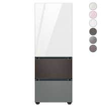 [색상선택형] 삼성전자 비스포크 김치플러스 냉장고 방문설치, 코타 차콜, RQ33A74C2AP, 글램 화이트 + 코타 차콜 + 새틴 그레이