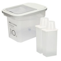 씨밀렉스 라이스키퍼 쌀통 10kg   1300ml 잡곡통 2p, 투명아이보리