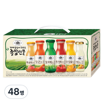 가야농장 주스 6종 종합선물세트, 180ml, 48병
