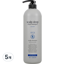 아브카 두피 딥 클린 대용량 쿨 멘솔 샴푸, 1000ml, 5개