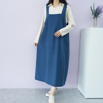 빅걸스토리 여성용 빅사이즈 히트 기모 끈조끼 원피스