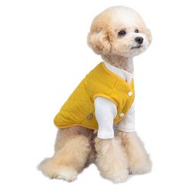 펫츠랜드 반려동물 어스컬러 누빔 조끼, 머스타드