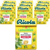 무설탕 스위스 허브캔디 리콜라 레몬민트, 40g, 10개