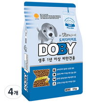 도비 어덜트 곡물 비만견 전용 다이어트 사료, 3kg, 4개