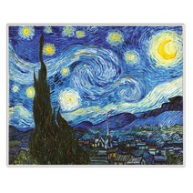 별이빛나는밤 명화 그림 액자, 엣지 화이트