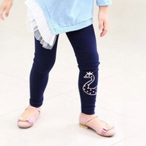 오트밀 여아용 크라운 백조 레깅스