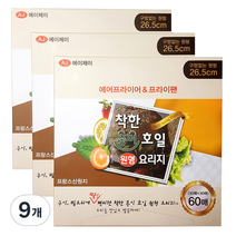 착한식재료 종이호일 원형 26.5cm 60매, 9개