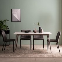 삼익가구 오스카 4인용 세라믹 식탁세트, 그레이