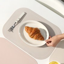 하루의공간 실리콘 방수 식탁 매트 2p, 그레이, 43 x 30 cm