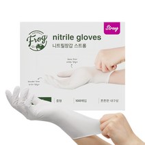 프로그 파우더프리 니트릴장갑 3.8 화이트, 중(M), 1개