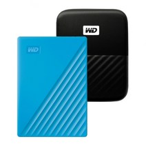 WD My Passport 휴대용 외장하드 + 파우치, 1TB, 블루